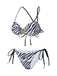 Black & White 1950s Zebra Stripes Starfish Bikini Set - vintage fashion, retro style, classic black