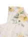 Yellow 1950s Boat Neck Antique Floral Dress — a 1950s silhouette that turns sidewalks into runways