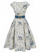 1950s Boat Neck Floral Rocking Horse Dress - vintage dress, retro fashion for women