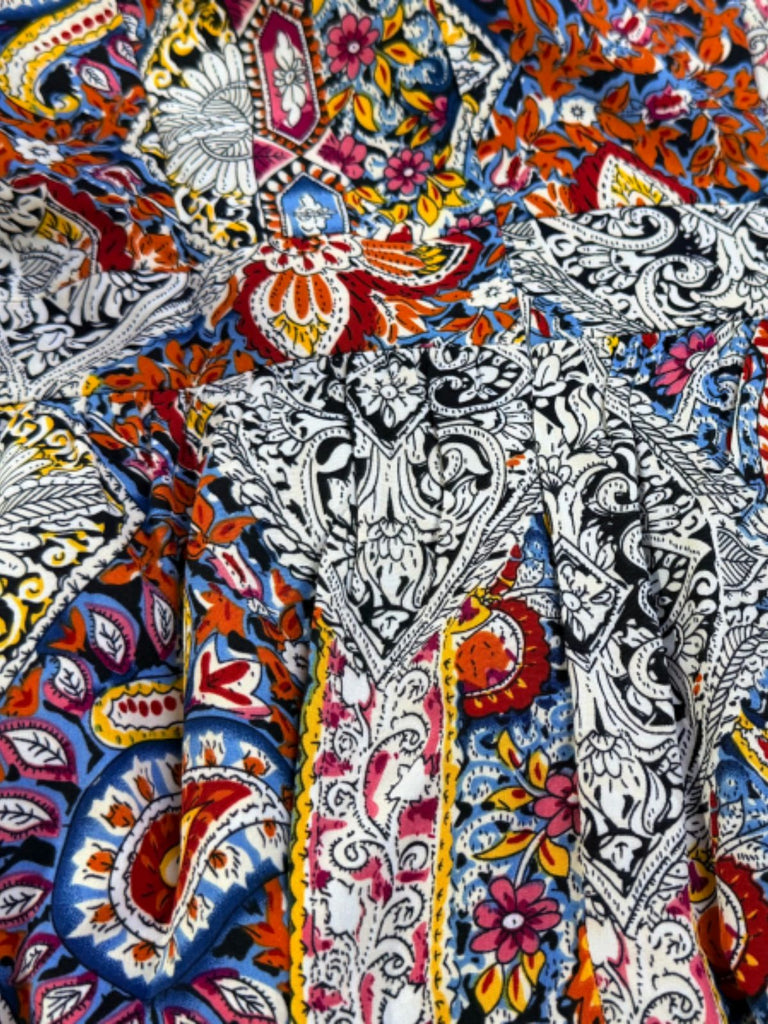 Multicolor 1950s Print V-Neck Sleeveless Romper