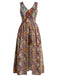 Multicolor 1950s Print V-Neck Sleeveless Romper