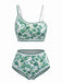 1950s Print High Waist Two Piece Bikini Set 3