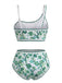 1950s Print High Waist Two Piece Bikini Set 2