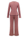 1950s Bow Knitted Ruffled Long Pajama Set - vintage fashion, retro style
