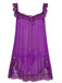 1950s Bow Lace Trim Sheer Mesh Babydoll Nightgown - vintage nightgown, retro sleepwear