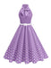 1950s Bow Tie Neck Polka Dot Belted Dress - vintage dress, retro fashion, rockabilly