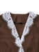 Brown 1950s Lace Patchwork Long Sleeve Button Jacket - vintage fashion, retro style