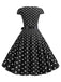 This 1950s Cap Sleeve Polka Dot Belted Dress wraps her in 1950s elegance, one twirl at a time