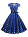 1950s Cap Sleeve Polka Dot Belted Dress: where 1950s romance meets her modern spirit
