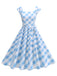 1950s Cap Sleeves Argyle Plaid Swing Dress: where 1950s romance meets her modern spirit