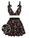 1950s Cherry Bow VNeck Swimsuit | 1950s | vintage swimsuit, retro beachwear
