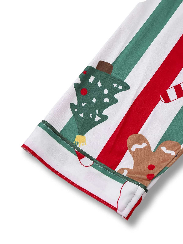 1950s Christmas Gingerbread Candy Cane Pajama Set - vintage fashion, retro style