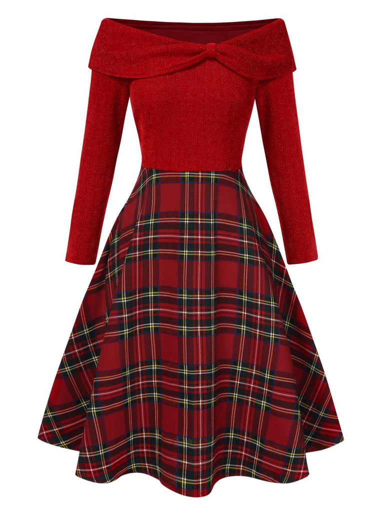 1950s Christmas Off Shoulder Tar | 1950s | vintage dress, retro fashion