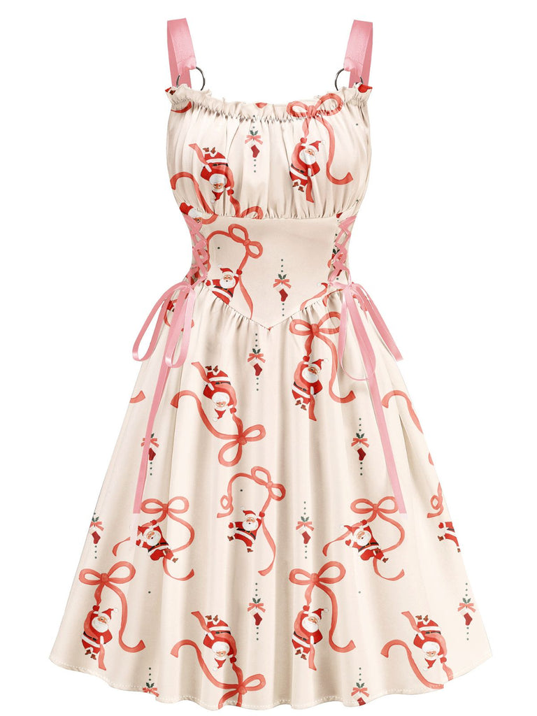 1950s Christmas Ornament Lace-Up Dress - vintage dress, retro fashion, rockabilly