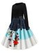This 1950s Christmas Patchwork Swing Dress wraps her in 1950s elegance, one twirl at a time