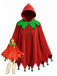 1950s Christmas Pom Pom Hooded Cape - vintage fashion, retro style