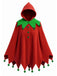 1950s Christmas Pom Pom Hooded Cape - vintage fashion, retro style