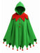 1950s Christmas Pom Pom Hooded Cape - vintage fashion, retro style