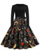 She slips into this 1950s Christmas Print Belted Dress and suddenly it's a 1950s daydream
