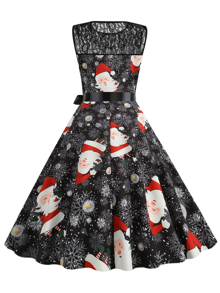 1950s Christmas Santa Claus Lace Patchwork Dress: timeless style reimagined