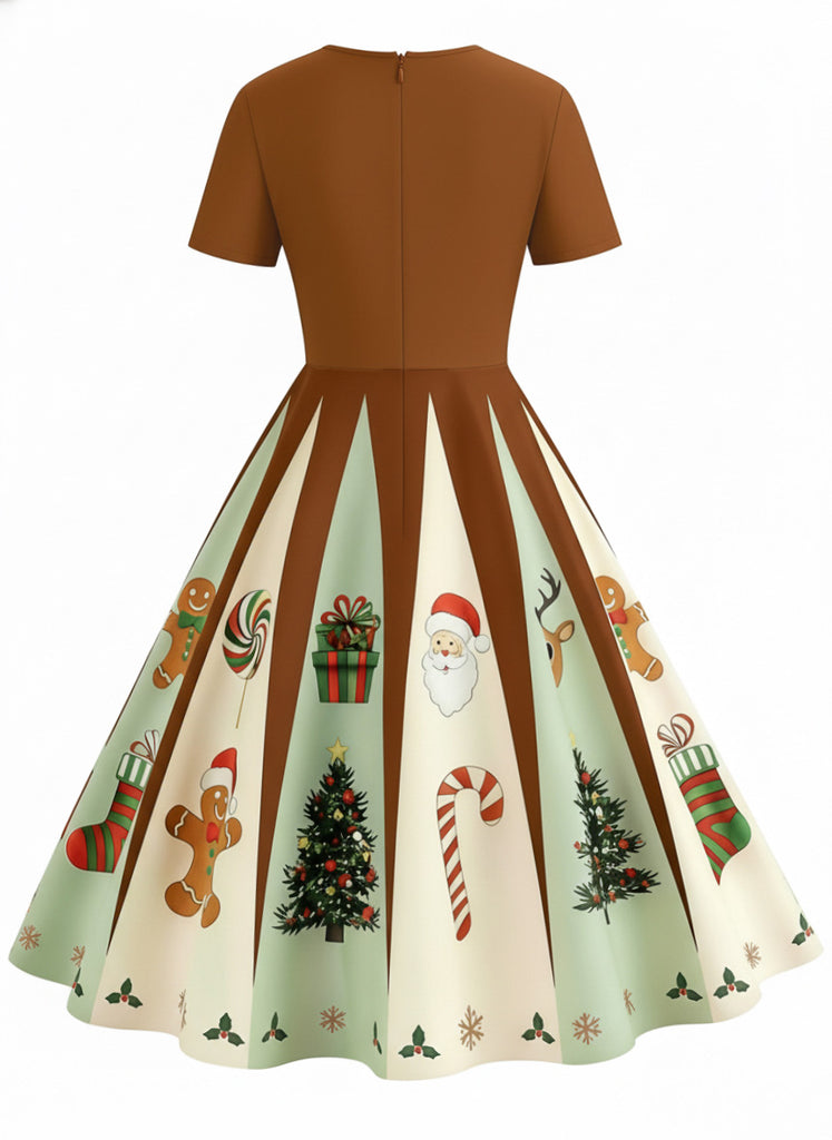 1950s Christmas Snowflake Swing Dress - vintage dress, retro fashion, rockabilly