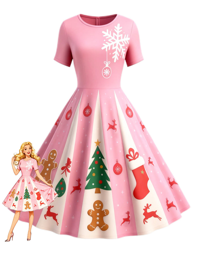 Retro Stage Vintage Christmas Swing Dress