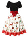 1950s Christmas Tree Patchwork Bow Belted Swing Dress: where 1950s romance meets her modern spirit
