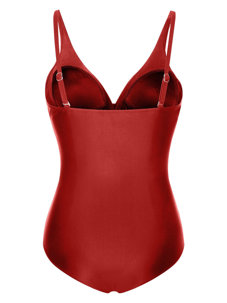 She's wearing 1950s Classic Solid One-Piece Swimsuit and the whole beach remembers the 1950s