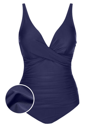 She's wearing 1950s Classic Solid One-Piece Swimsuit and the whole beach remembers the 1950s