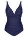 1950s Classic Solid One-Piece Swimsuit: 1950s Riviera elegance, reimagined for her