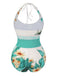 1950s Coconut Tree & Beach Patchwork Swimsuit, vintage swimsuit, pin-up swimwear - perfect for women who love vintage and retro fashion
