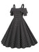 1950s Cold Shoulder Polka Dots Dress: where 1950s romance meets her modern spirit