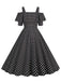 This 1950s Cold Shoulder Polka Dots Dress wraps her in 1950s elegance, one twirl at a time
