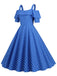 This 1950s Cold Shoulder Polka Dots Dress wraps her in 1950s elegance, one twirl at a time