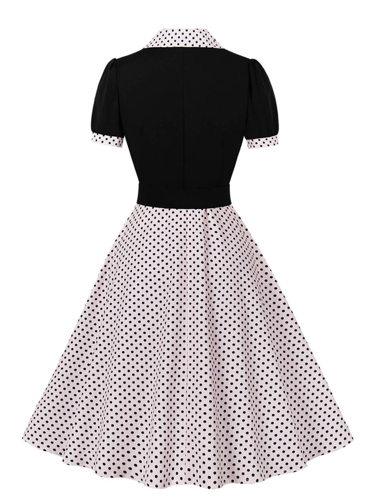 1950s Color Block Polka Dots Lapel Dress: timeless style reimagined