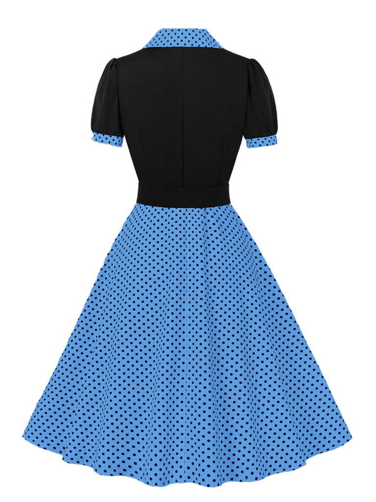 1950s Color Block Polka Dots Lapel Dress: timeless style reimagined