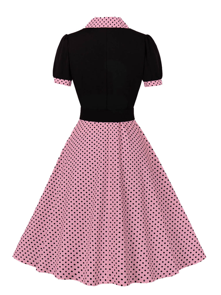 1950s Color Block Polka Dots Lapel Dress: timeless style reimagined