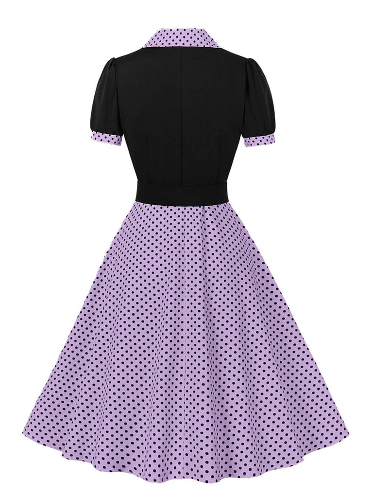 1950s Color Block Polka Dots Lapel Dress: timeless style reimagined