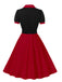 1950s Color Block Polka Dots Lapel Dress — vintage elegance for the modern woman