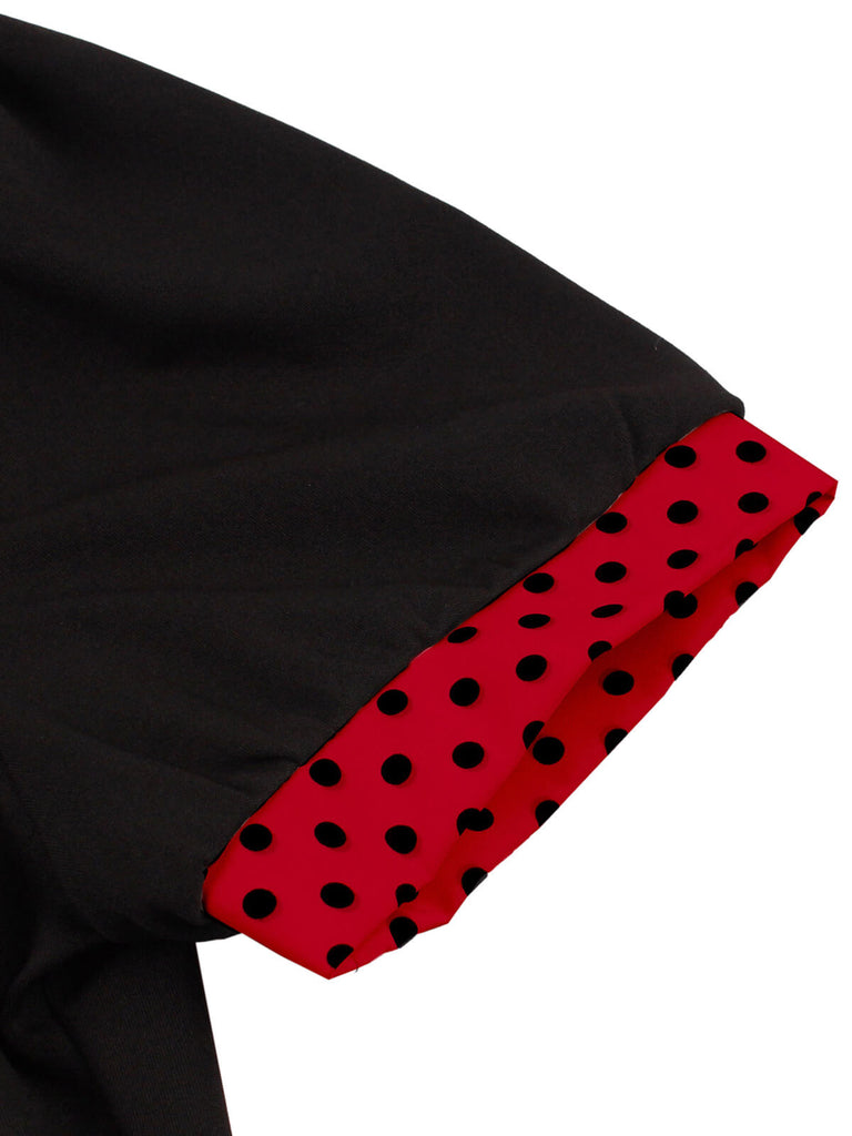 1950s Color Block Polka Dots Lapel Dress — vintage elegance for the modern woman