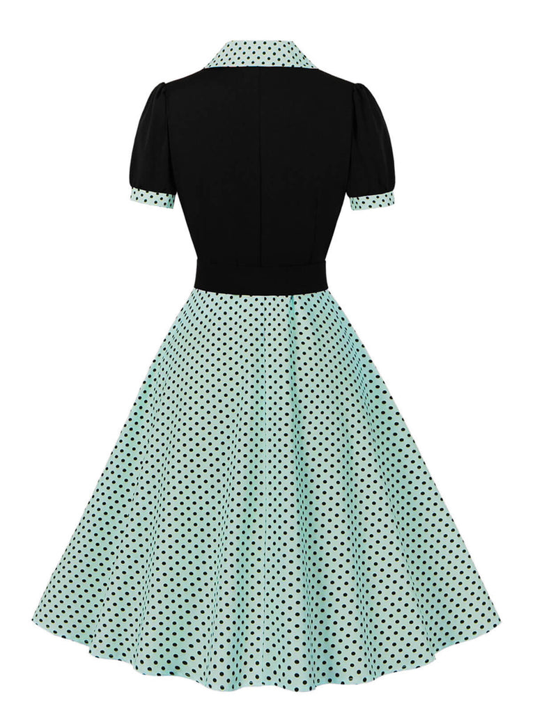 1950s Color Block Polka Dots Lapel Dress: timeless style reimagined