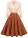 1950s Colorblock Long Sleeve Button Dress - vintage dress, retro fashion, rockabilly