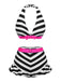 1950s Contrast Bow Ruffle Stripes Bikini: 1950s Riviera elegance, reimagined for her