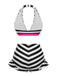 1950s Contrast Bow Ruffle Stripes Bikini — because 1950s glamour never goes out of style