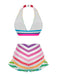 1950s Contrast Bow Ruffle Stripes Bikini — because 1950s glamour never goes out of style