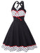 1950s Contrast Polka Dot Patchwork Halter Dress: where 1950s romance meets her modern spirit