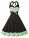 1950s Contrast Polka Dot Patchwork Halter Dress — the kind of 1950s dress that makes strangers smile