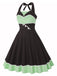 1950s Contrast Polka Dot Patchwork Halter Dress — a 1950s silhouette that turns sidewalks into runways