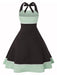 She slips into this 1950s Contrast Polka Dot Patchwork Halter Dress and suddenly it's a 1950s daydream