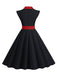 1950s Contrast Polka Dots Bowknot Belted Dress, vintage dress, retro fashion, rockabilly, pin-up fashion - perfect for women who love vintage and retro fashion